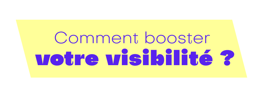 Sticker géométrique avec Comment booster votre visibilité ?, écrit au centre